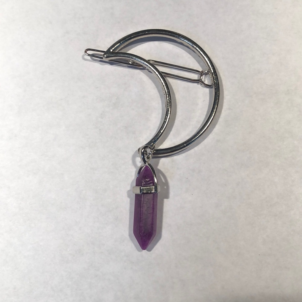 LAST CHANCE Moon with Crystal Pin